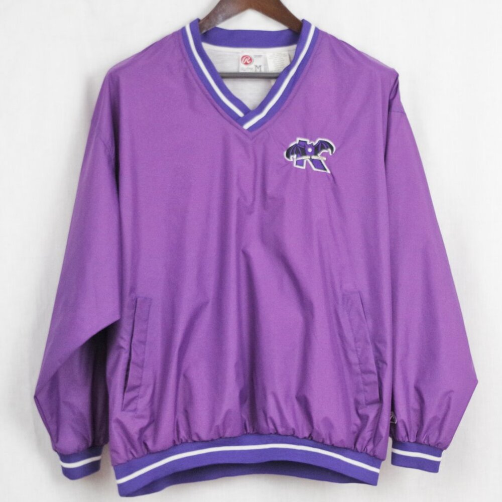 Vintage Rawlings Purple Keene Swamp Bats Baseball Jacket Medium